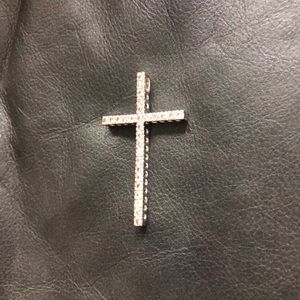 925 stamped silver cross pendent